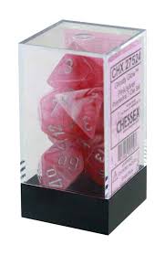 7 Pink/silver Ghostly Glow Polyhedral Dice Set - CHX27524